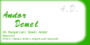 andor demel business card